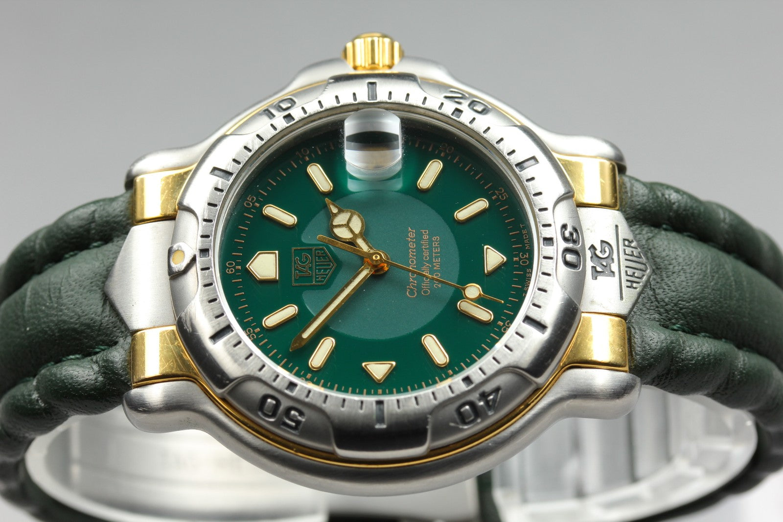 TAG HEUER 6000 Chronometer WH5153 -K1 Automatic Green Men's Watch 37mm JAPAN