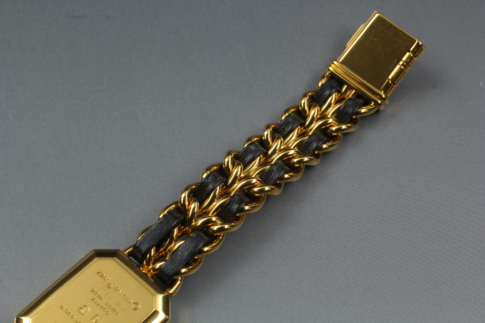 [Exc+5 Box] CHANEL Premiere L Size Black Dial 20mm Gold Quartz Women’s Watch