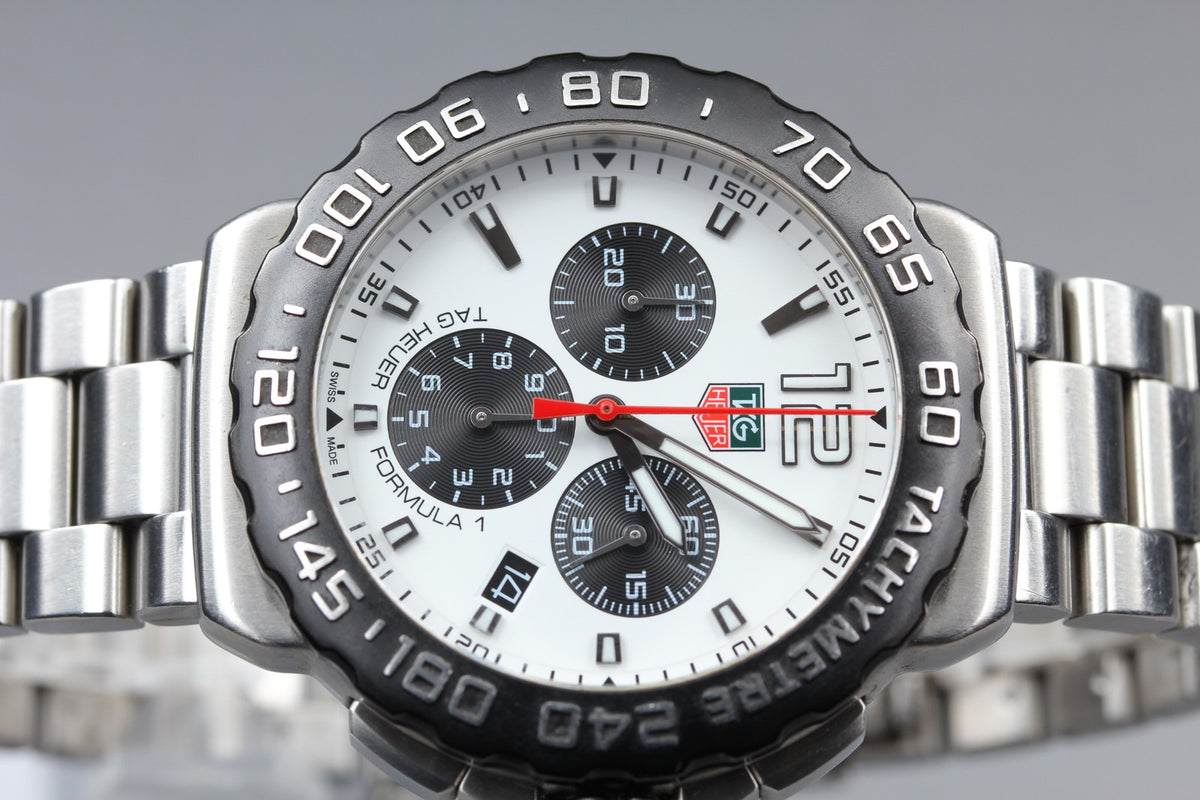 TAG HEUER Formula 1 CAU1111 Quartz White Dial Date Men's Watch 42mm JAPAN