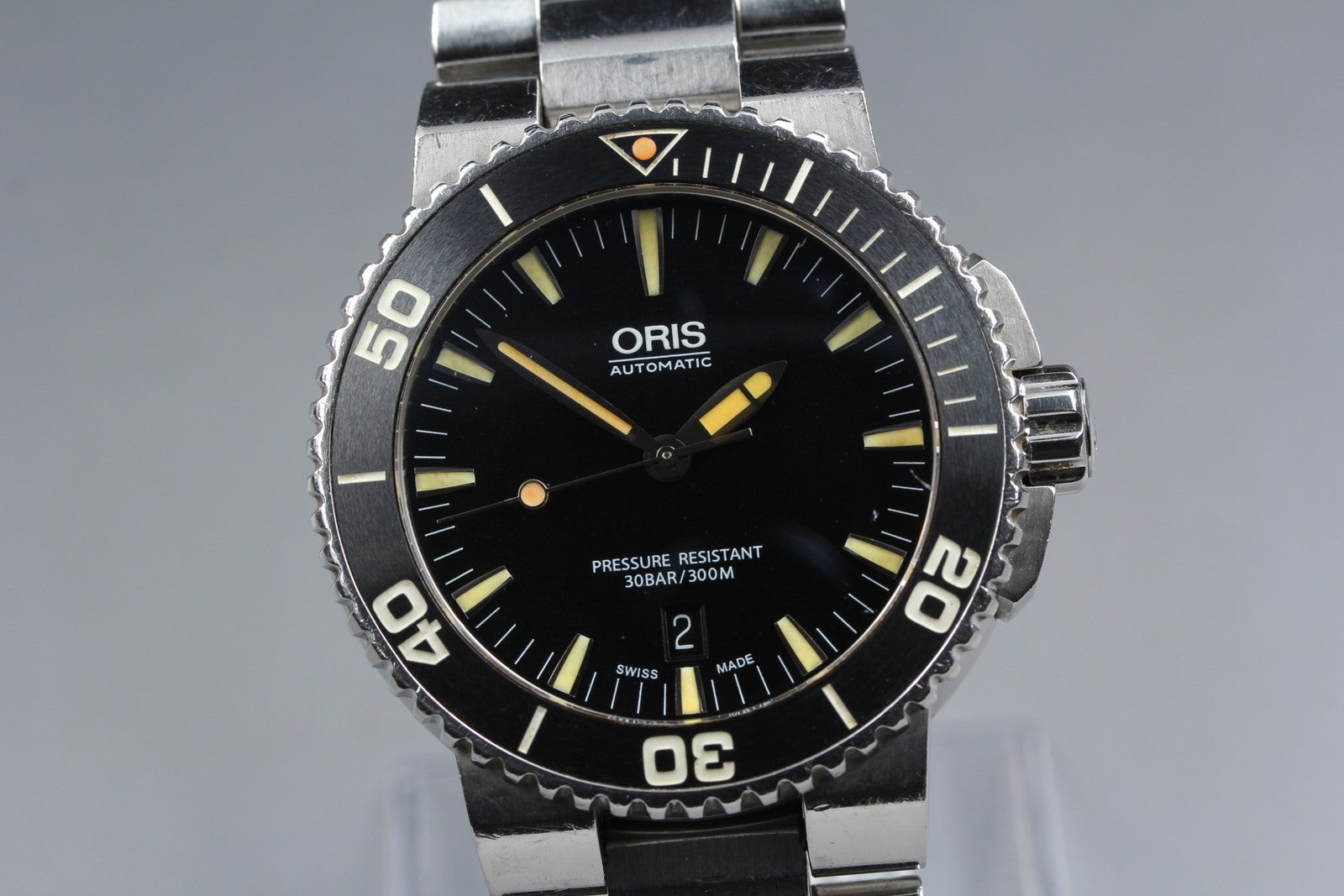 [Exc+5] ORIS Aquis 7653 Date black Dial Automatic Men's Watch 43mm From JAPAN