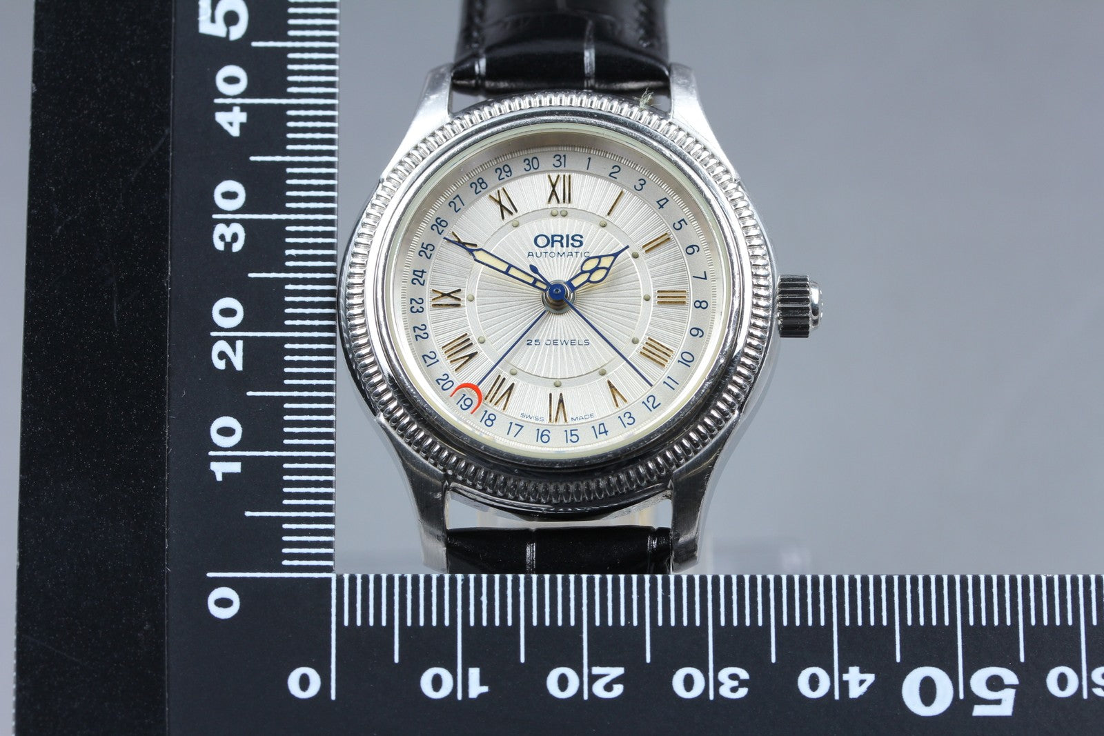 Vintage Oris Pointer Date 7465B Automatic White Dial Men's Watch 36mm JP Exc+5