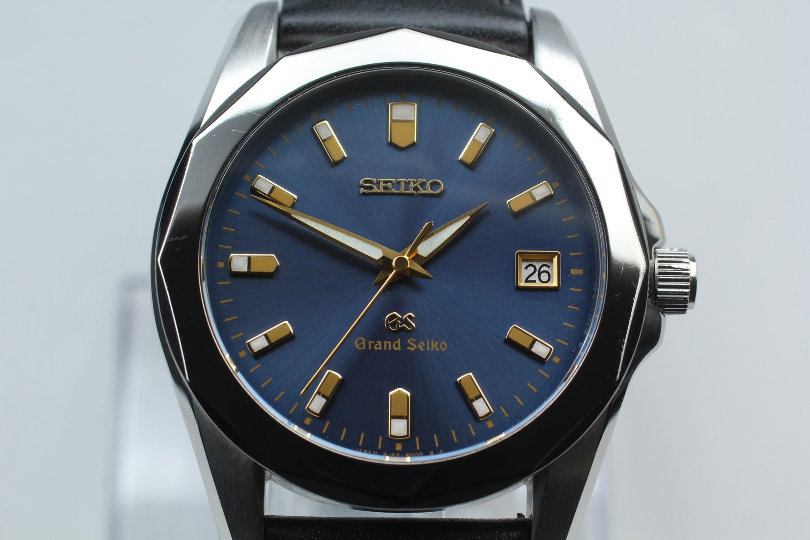 New Batt* SEIKO Grand Seiko 8J56-8000 SBGF003 Blue Quartz Men's Watch 36mm Exc+5