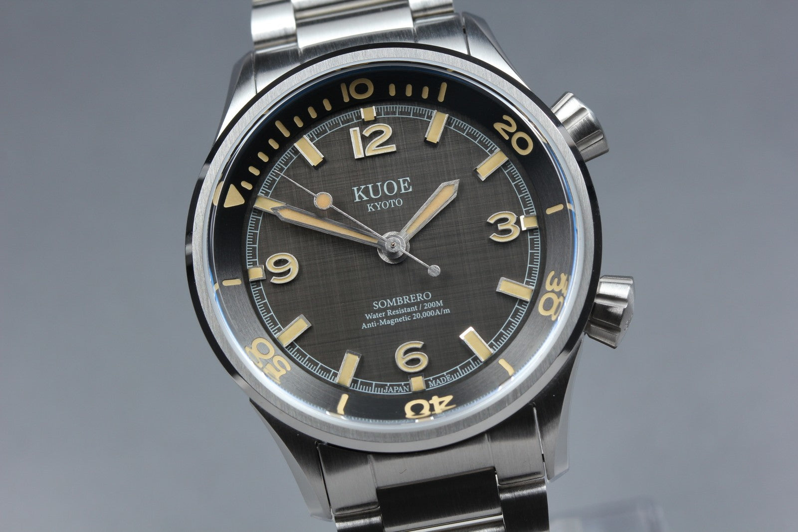 KUOE KYOTO SOMBRERO 90-011 38mm Linen Dial Automatic Men's Watch JAPAN [Box]