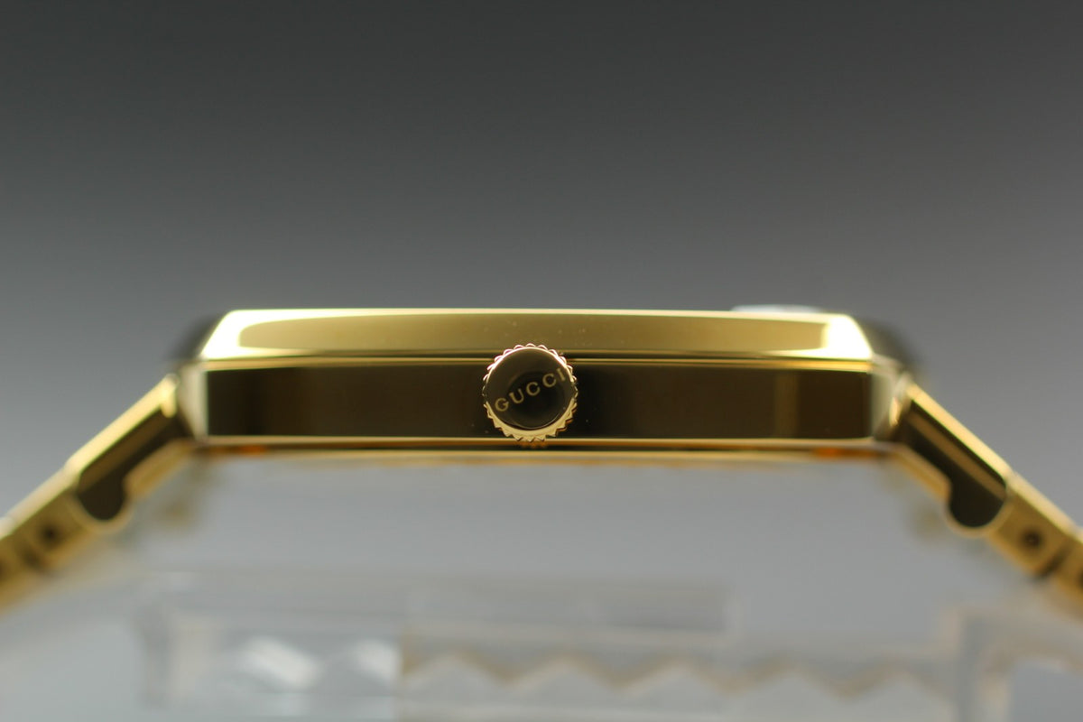 [MINT Box] GUCCI Grip 157.4 Gold 35mm GG Man's Quartz Watch From JAPAN