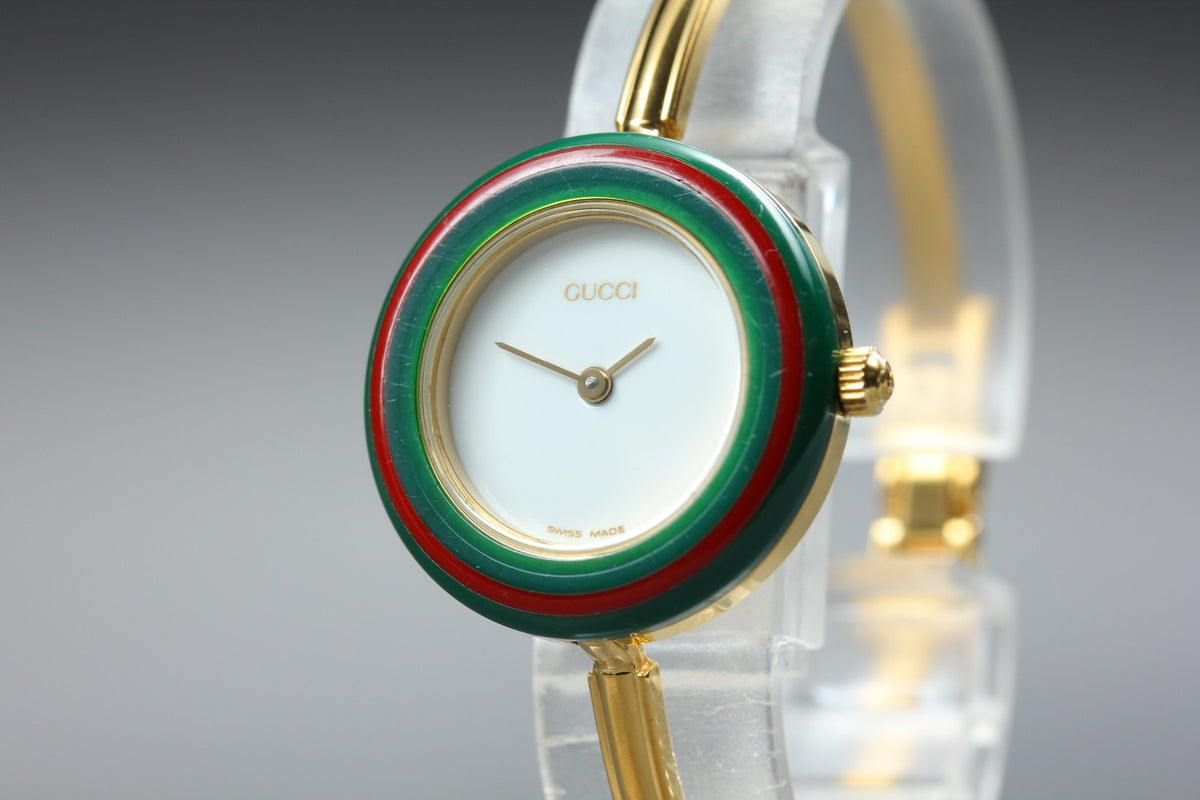 New Batt GUCCI Change Bezel 11/12.2 12Color Women's Quartz Watch 25mm From JAPAN