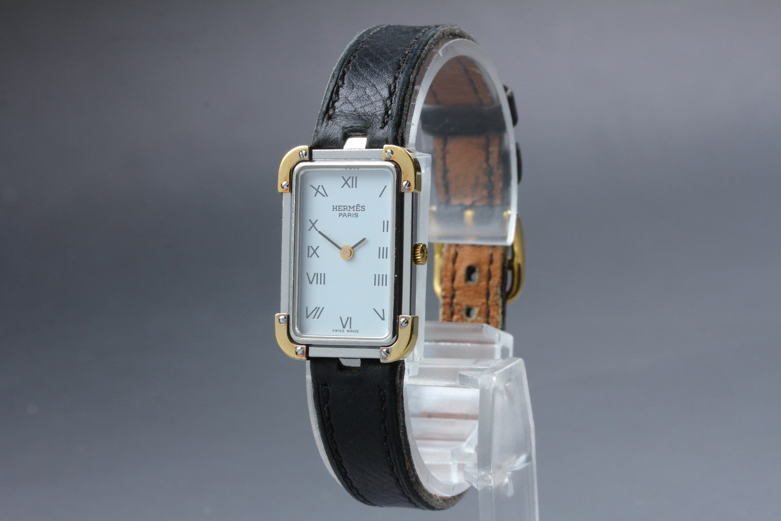 New Batt[Exc+5] HERMES Croisiere CR1.240 White Dial Quartz Women's 18mm JAPAN