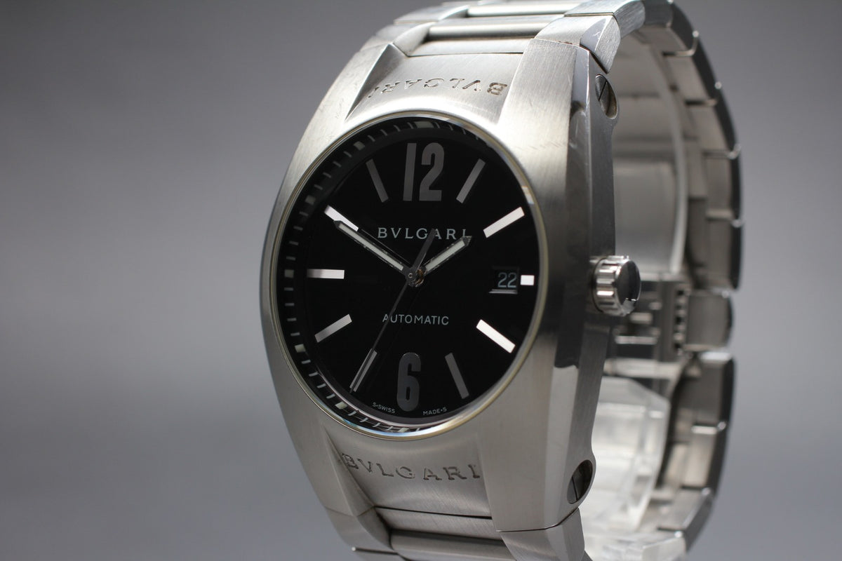 BVLGARI Ergon EG40S Black Dial Automatic Date Boy's Watch 40mm From JAPAN Box