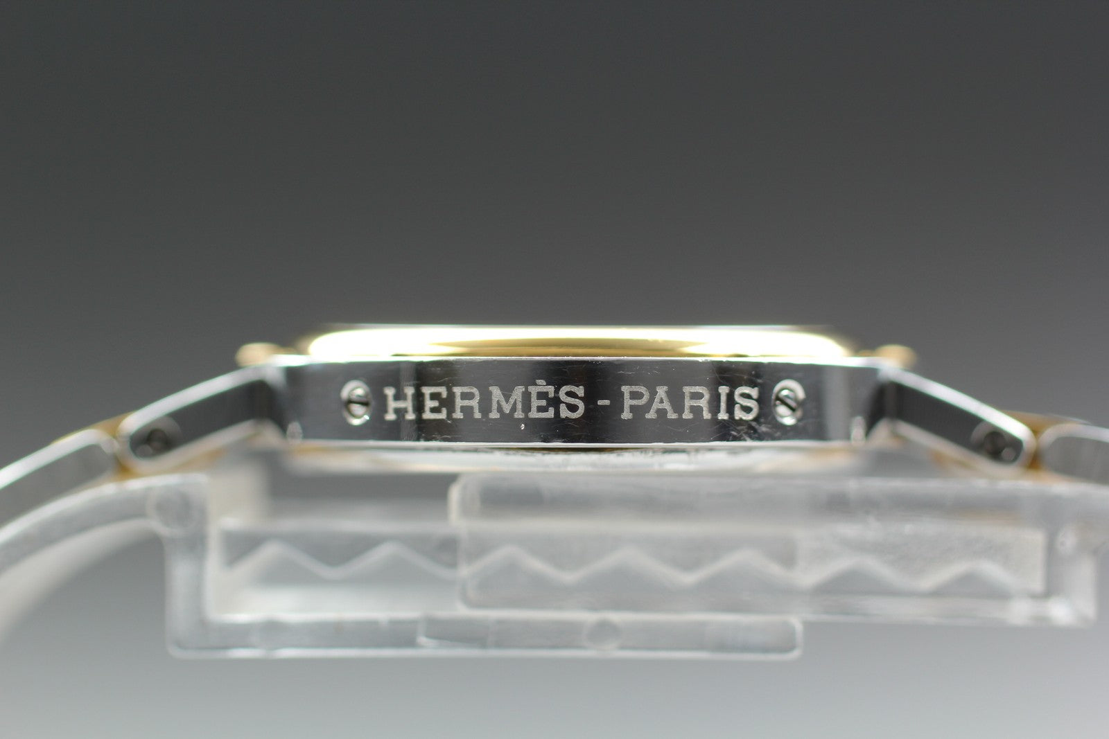 Vintage [Exc+5 Box] Hermes Clipper 30mm White Dial Gold Unisex Watch Quartz