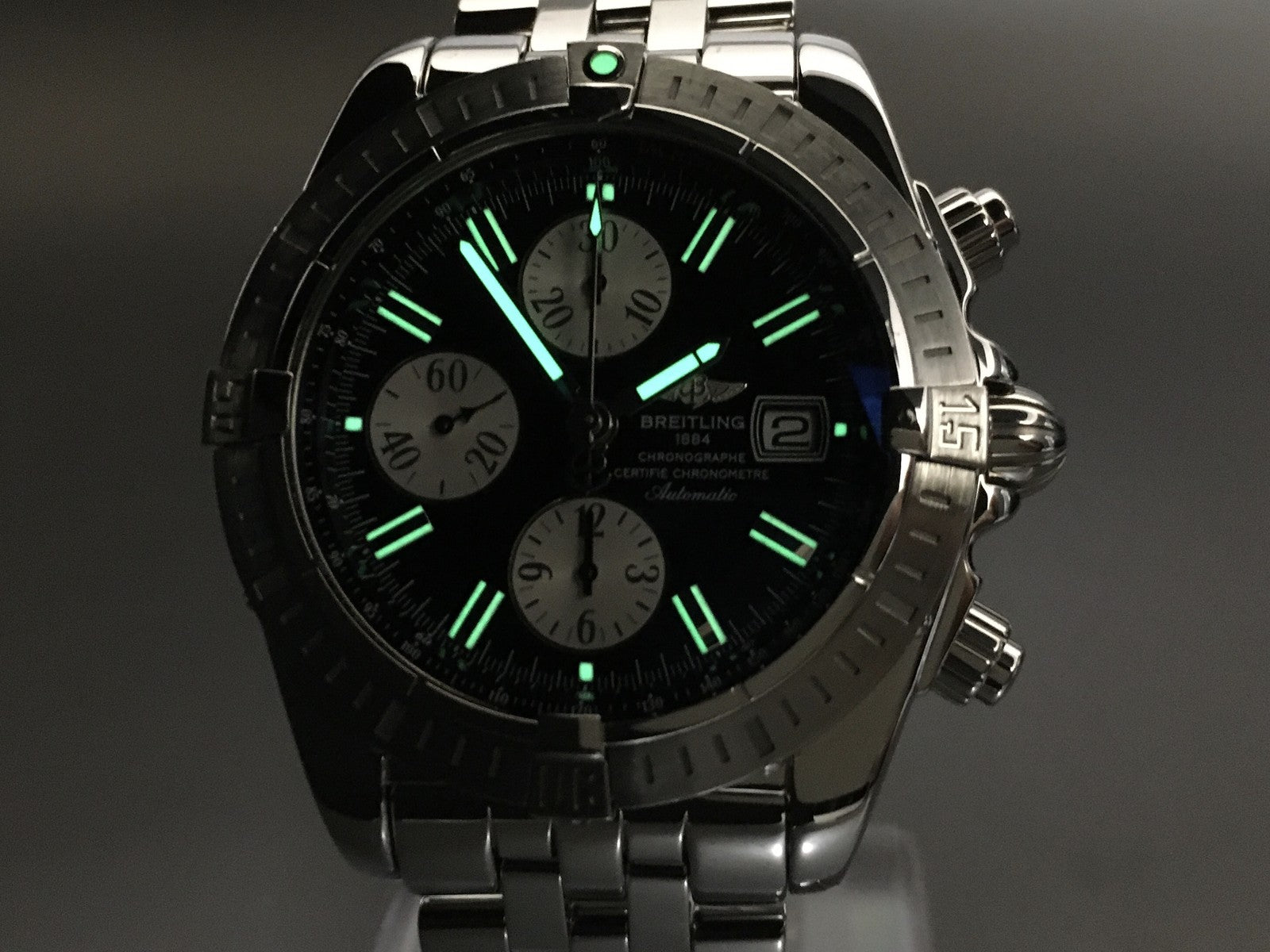 BREITLING Chronomat Evolution A13356 Chronograph Black AT 43mm Men's Watch [Box]