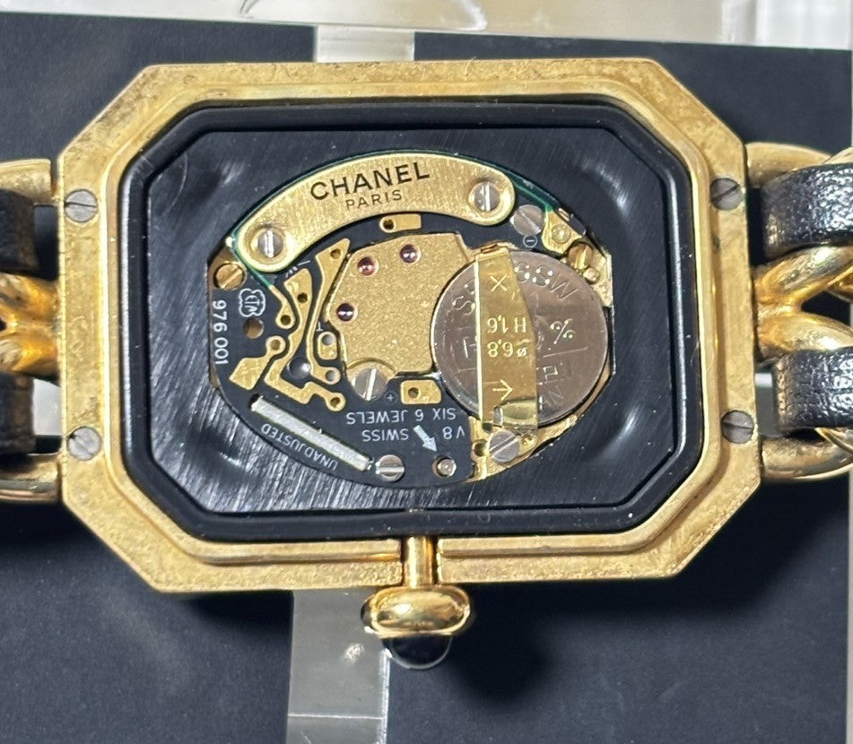 [Exc+5] CHANEL Premiere L Size Black Dial Gold 20mm Quartz Women’s Watch