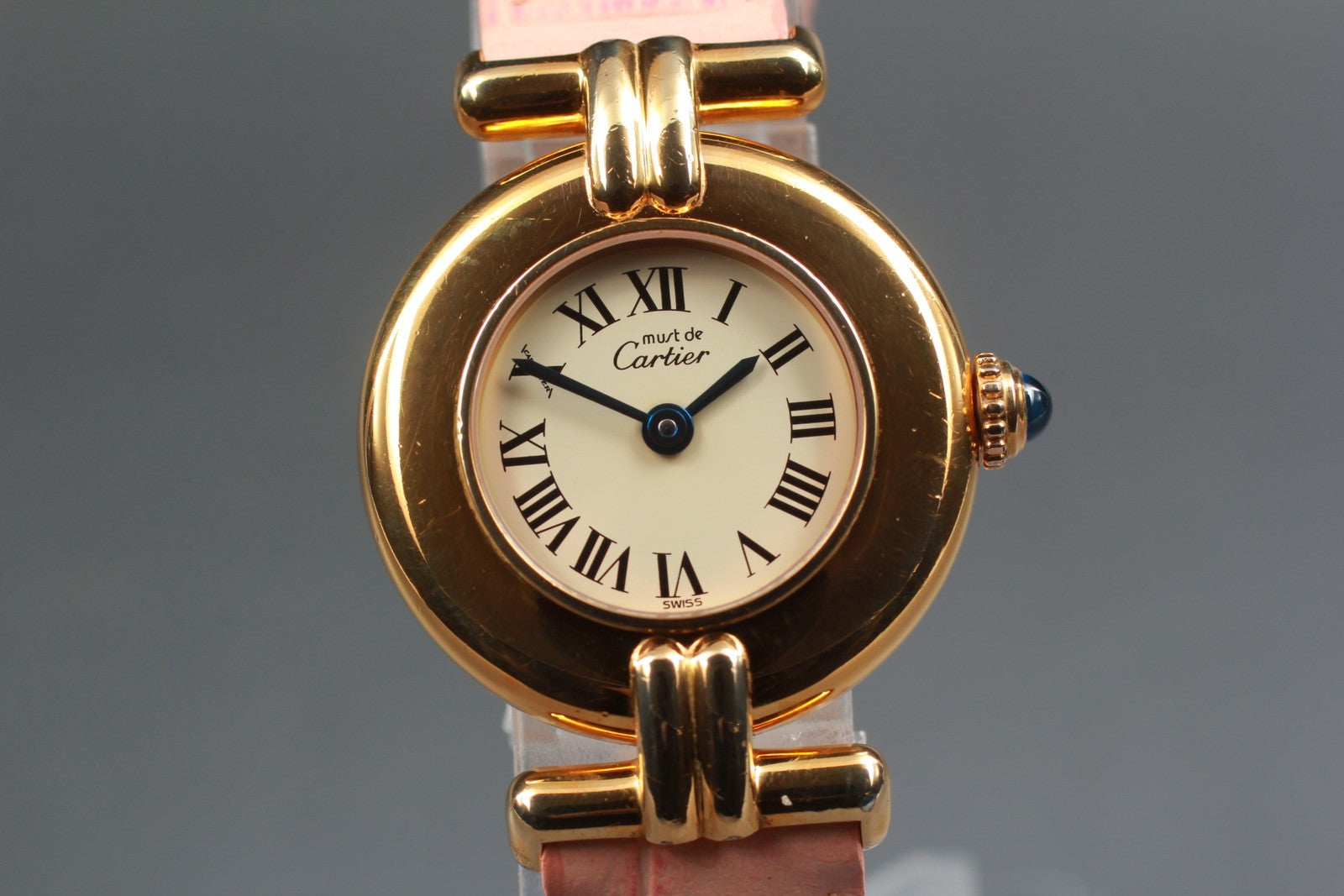 Vintage [Exc+5] Cartier Must Colisee Vermeil 590002 Gold Pink Women's Qz Watch