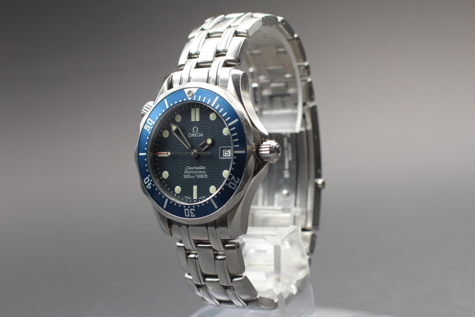 Overhauled [Exc+5 Box] OMEGA Seamaster 2561.80 300M Blue 36mm Men's Watch Quartz