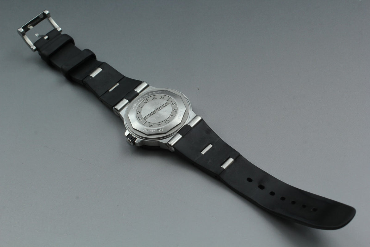 BVLGARI Diagono DG35SV White Dial Automatic Date Men's Watch 35mm From JAPAN