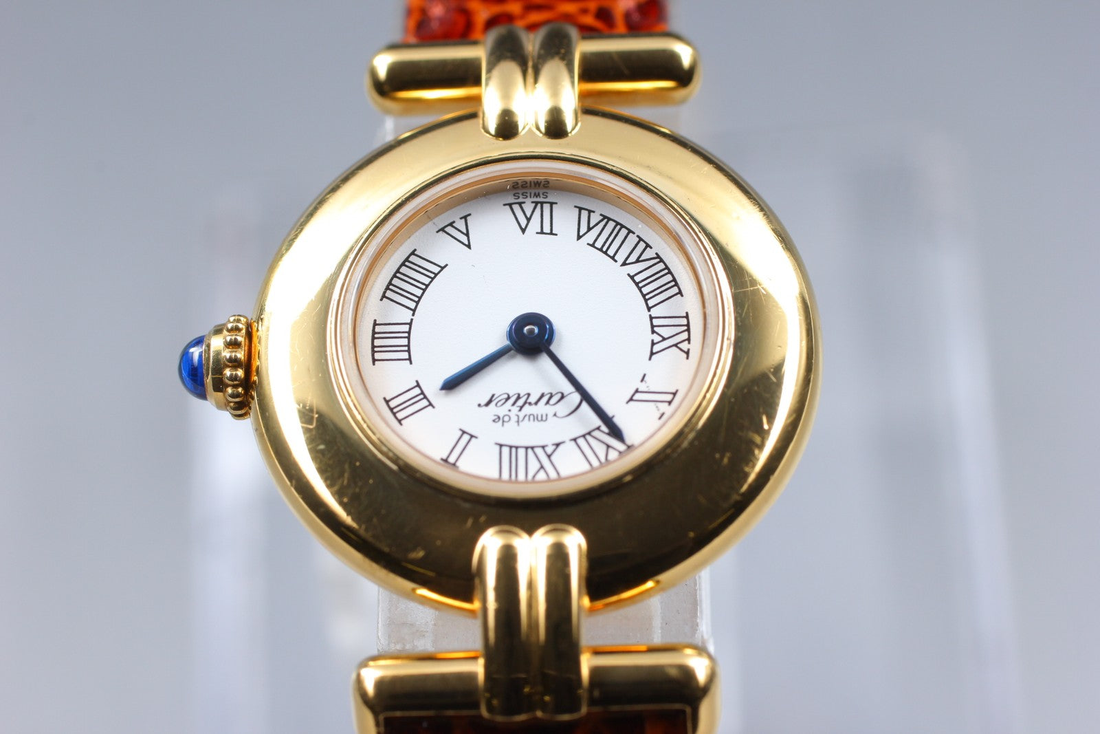 Vintage[Exc+5] Cartier Must Colisee Vermeil 2410 Brown Gold Women's Quartz Watch