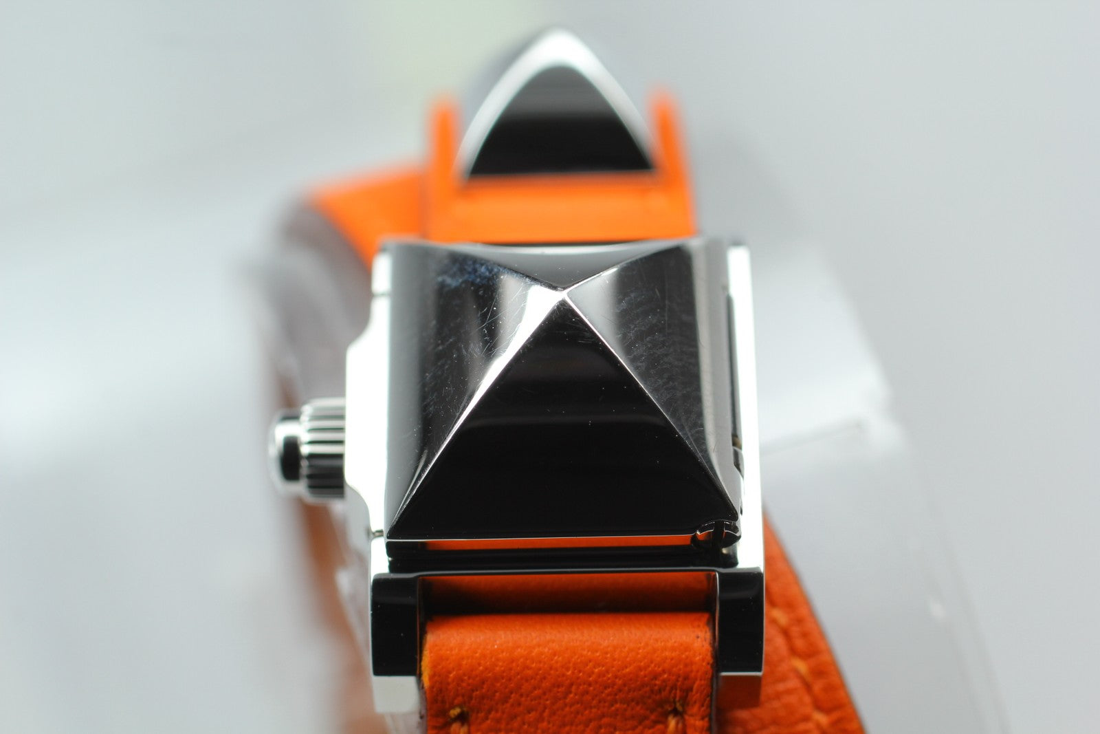 [Exc+5] HERMES Medor ME2.110 Silver Orange 17mm Woman's Watch Quartz From JAPAN