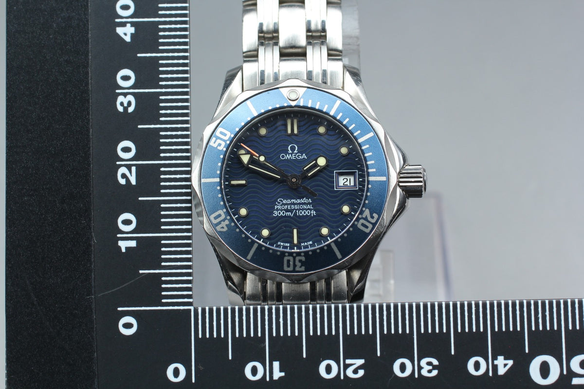 New Batt OMEGA Seamaster Cal.1424 Quartz Blue Women's Watch 28mm JAPAN Box