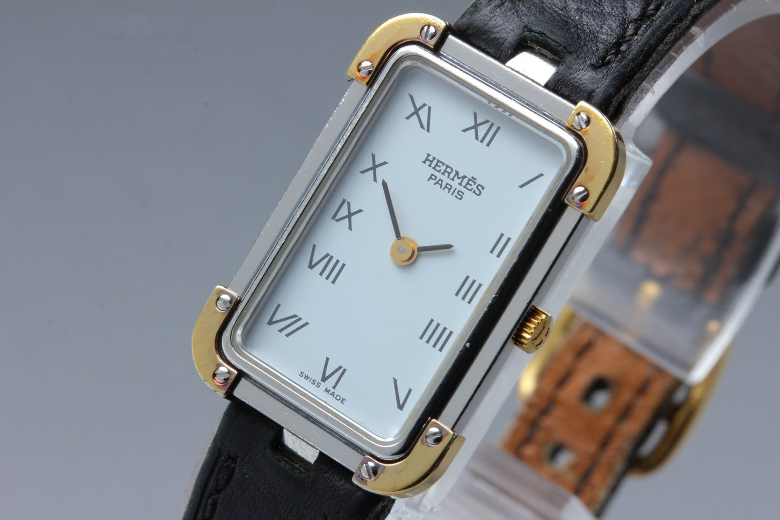 New Batt[Exc+5] HERMES Croisiere CR1.240 White Dial Quartz Women's 18mm JAPAN