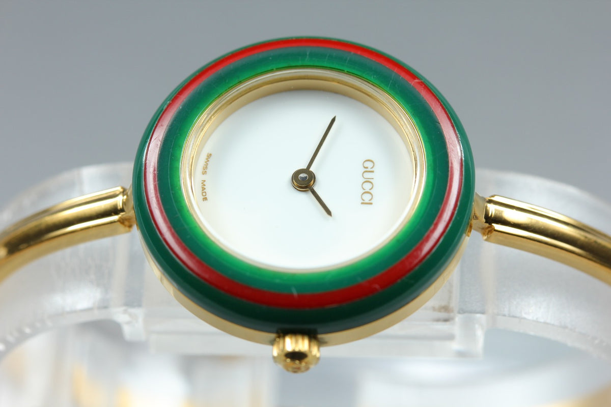 New Batt GUCCI Change Bezel 11/12.2 12Color Women's Quartz Watch 25mm From JAPAN