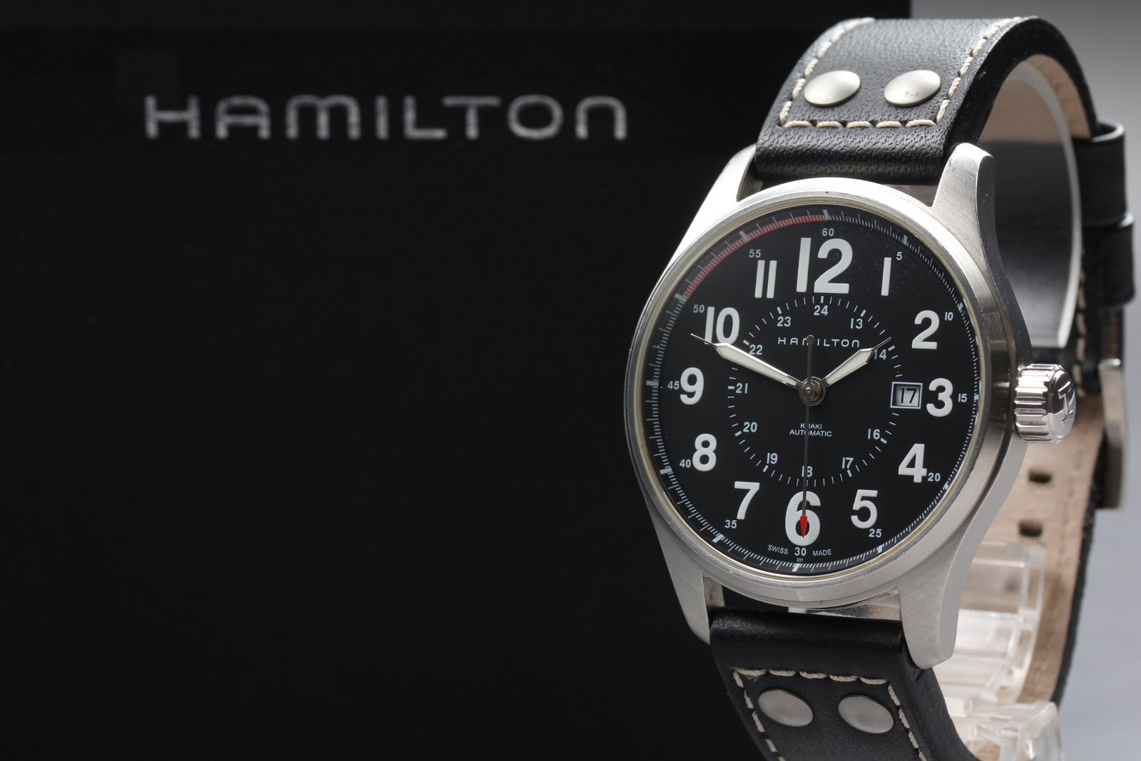 Hamilton Khaki Field H706150 Black Dial Automatic Date Men's Watch 43mm JAPAN