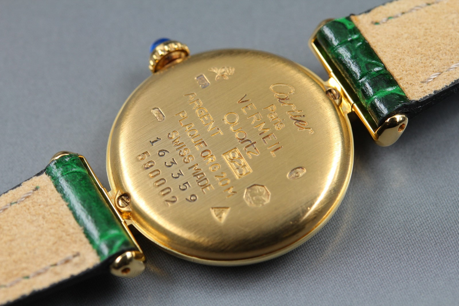 Vintage Cartier Must Colisee Vermeil 590002 Green Gold Women's Qz Watch [Box]