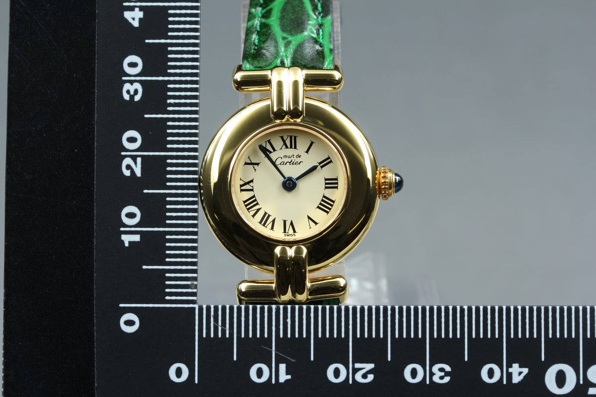 Cartier Must Colisee Vermeil 590002 Green Gold Women's Qz Watch Vintage [Box]