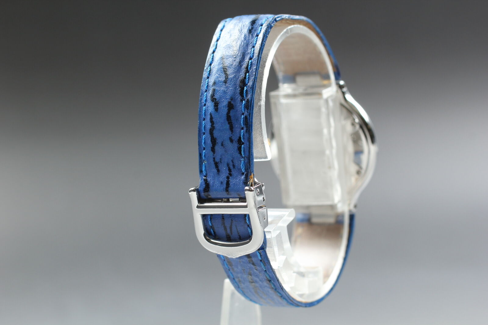 New Battery [Exc+5 Box] Cartier Must de Cartier 21 1340 Blue Women Qz Watch JP