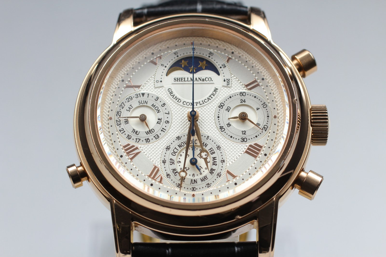 [Exc+5] SHELLMAN Grand Complication Premium 6771-T011179 TA Qz Watch From JAPAN