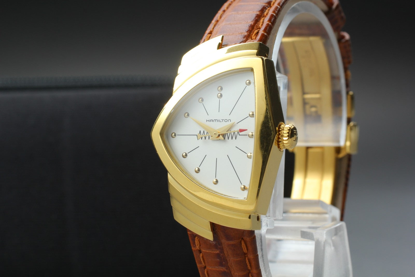 [Exc+5] HAMILTON Ventura H241010 Brown Gold 24mm Quartz Women's Watch