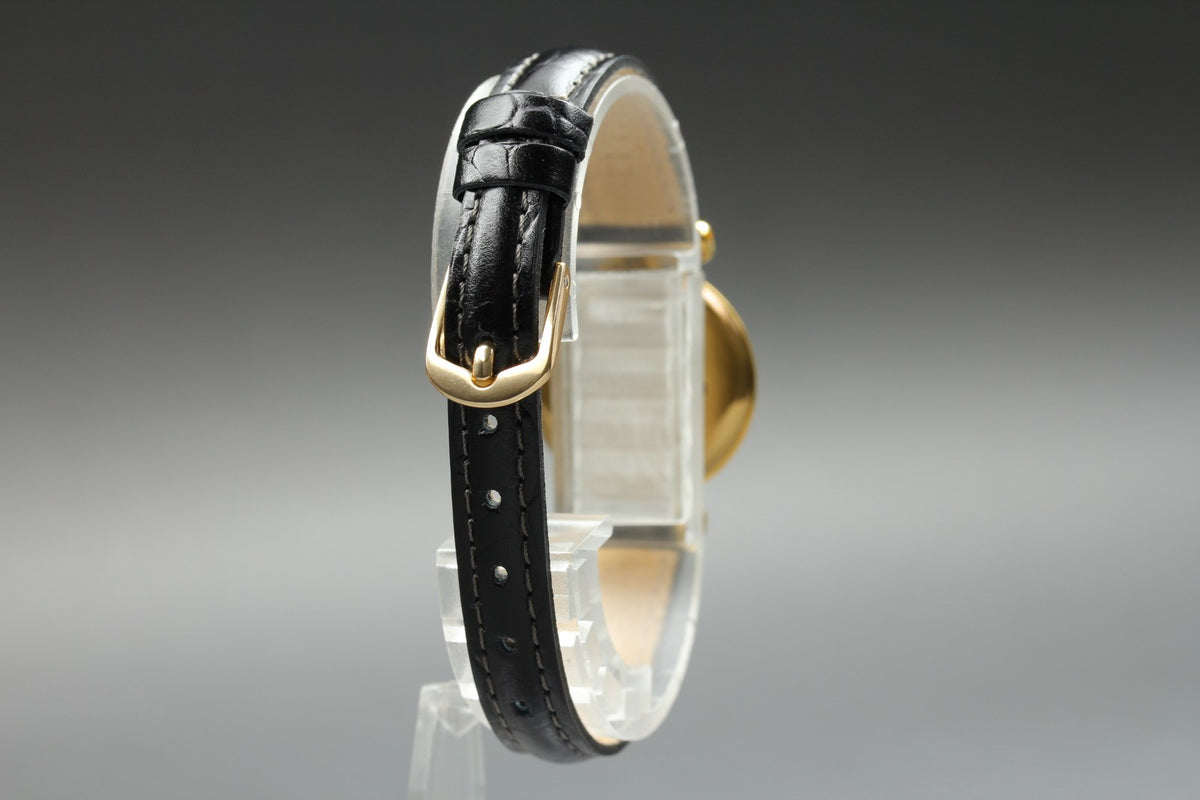 Cartier Must Colisee Vermeil 590002 Black Gold Women's Qz Watch Vintage [Box]