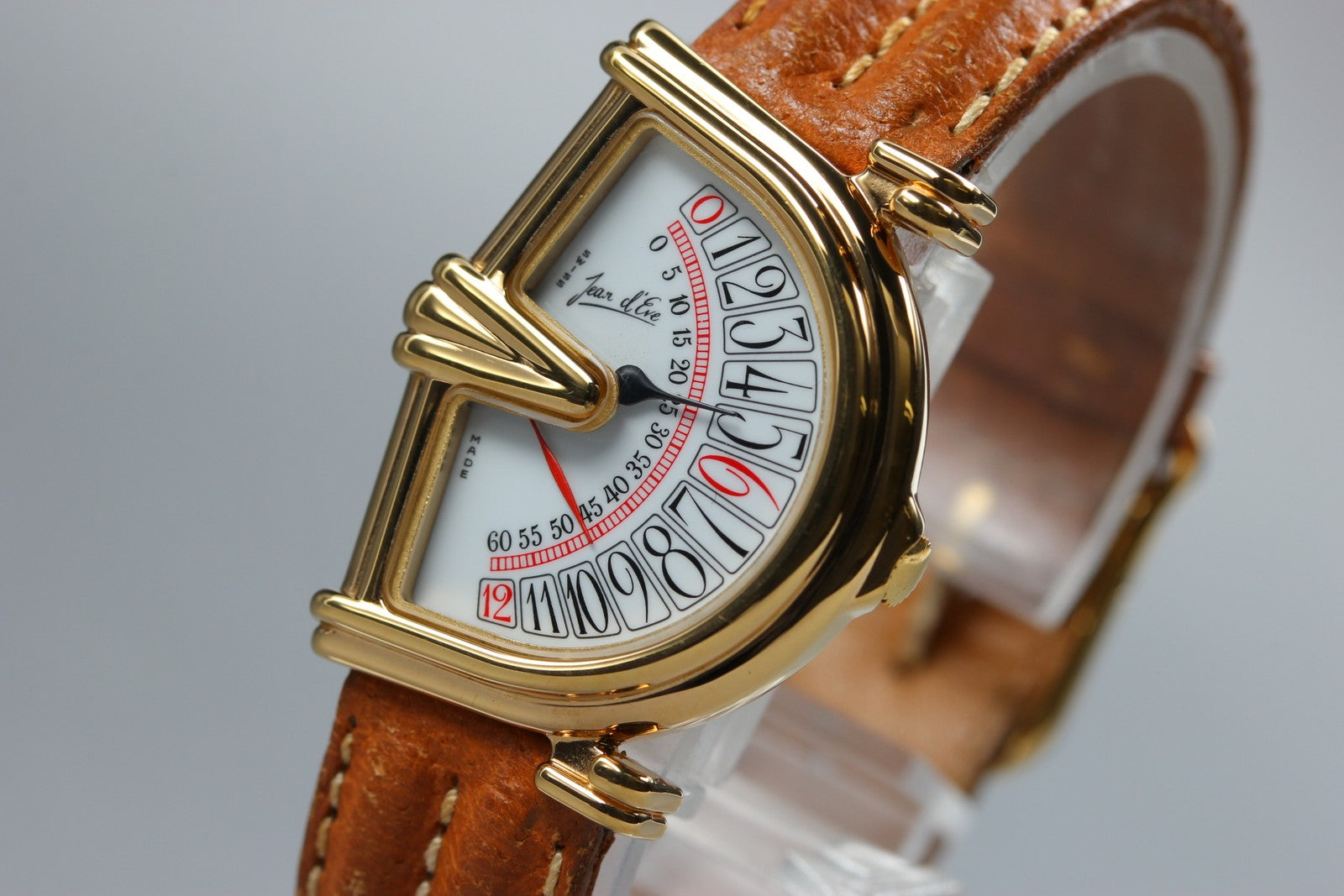 Jean d'eve Sectora Gold 25mm Gold Brown Women's Quartz Watch Vintage [Box]