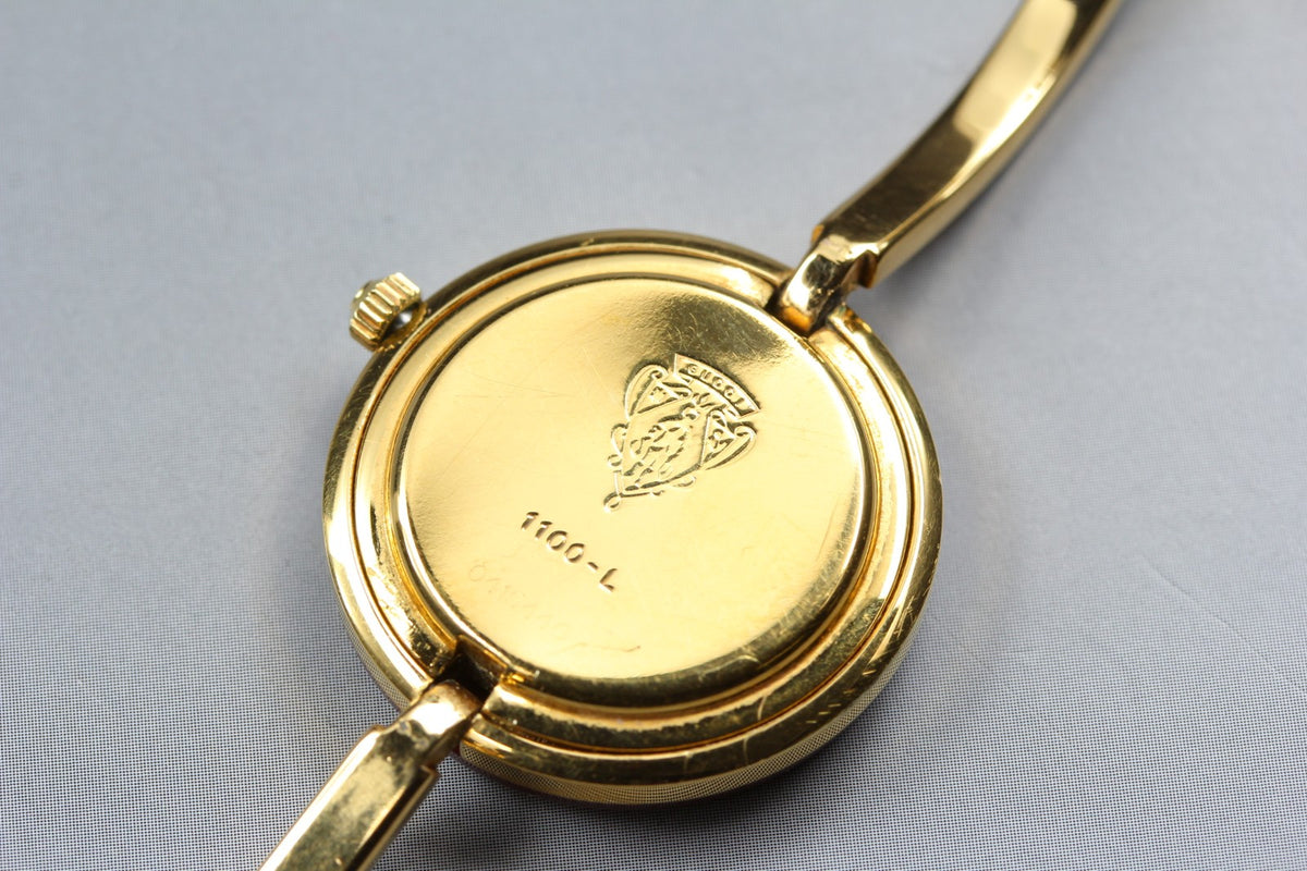 New Batt Gucci 1100-L Change Bezel 11Colors White Women Quartz Watch 26mm JP Box