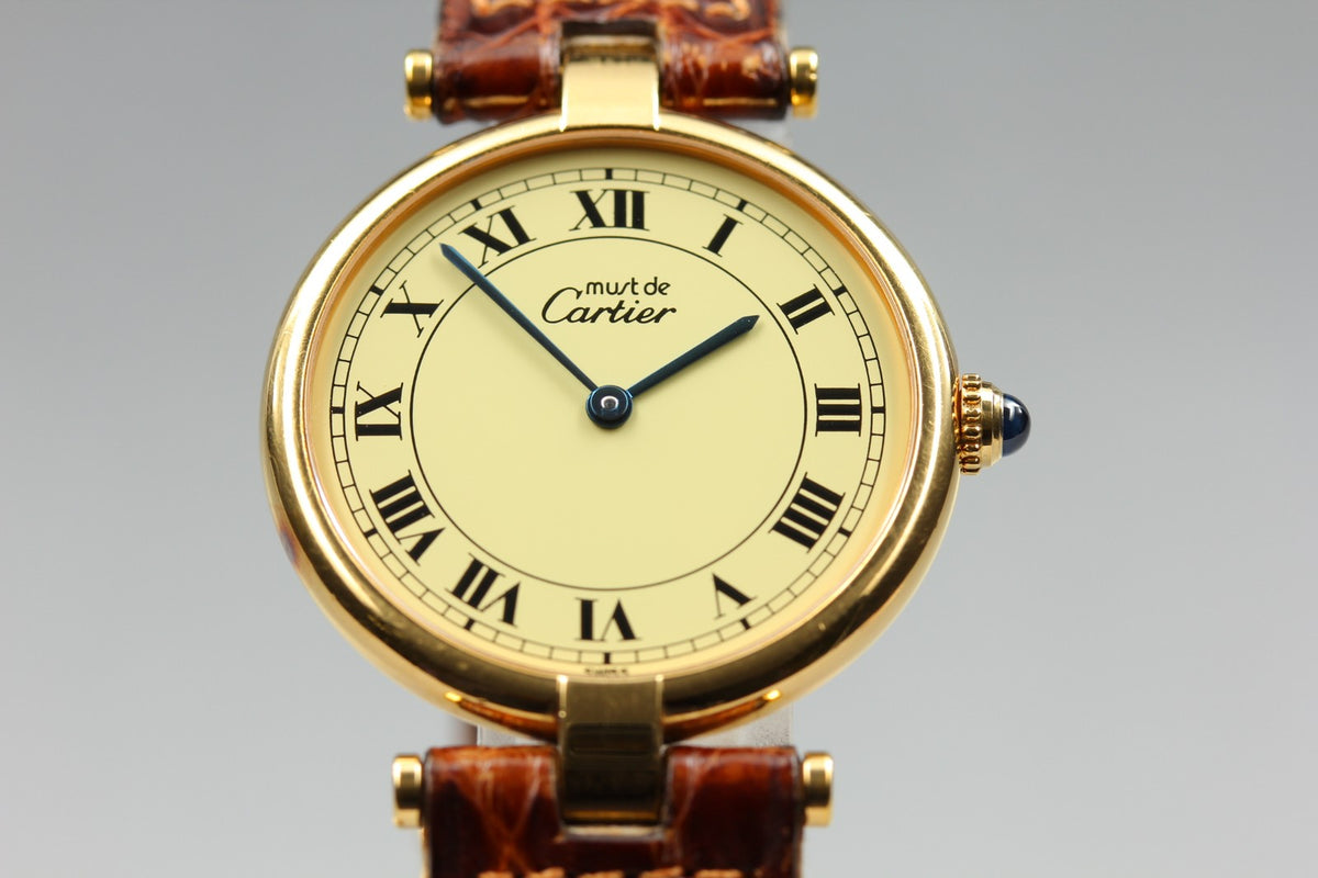 Vintage Cartier Must de Cartier Vendome 590003 Vermeil 925 Quartz Women's Watch