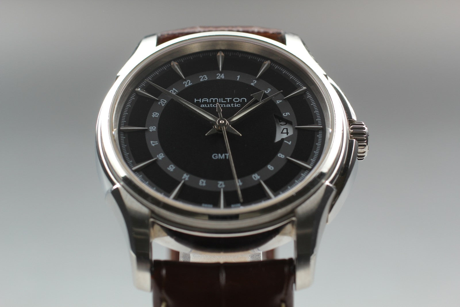 Exc+5* Hamilton Jazzmaster Traveler GMT Automatic Black Men's Watch 42mm JAPAN