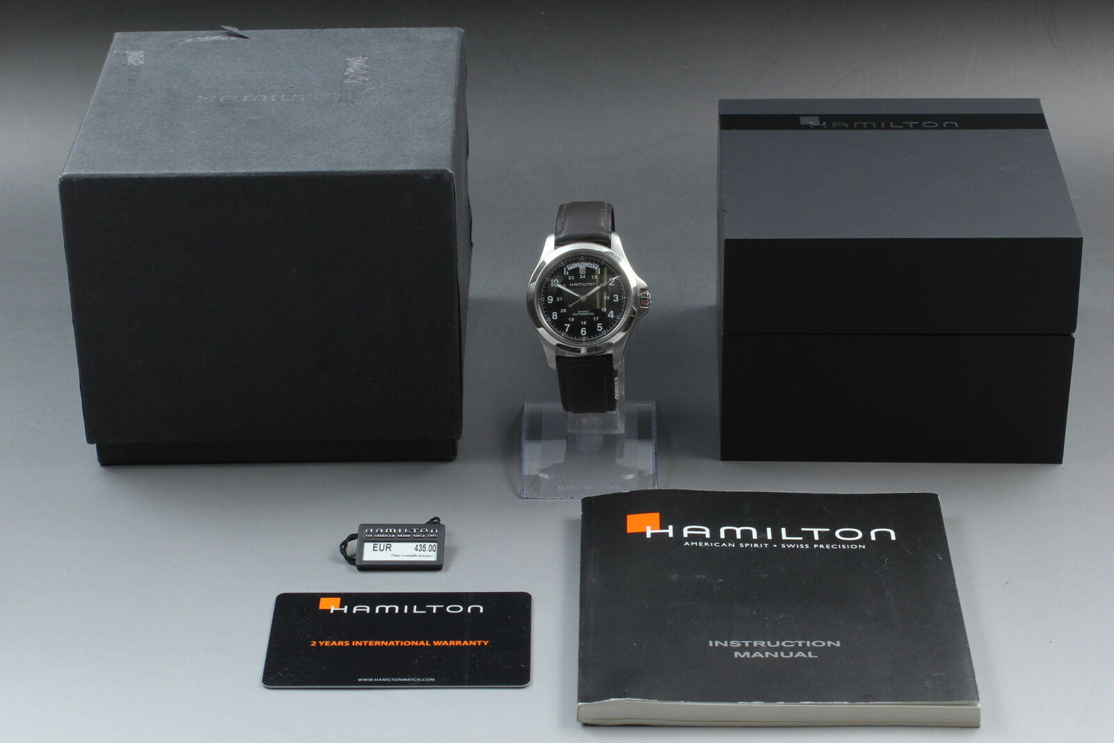 [Exc+5 w/ Box] Hamilton Khaki Men's Black 25J Automatic Men's Watch From JAPAN