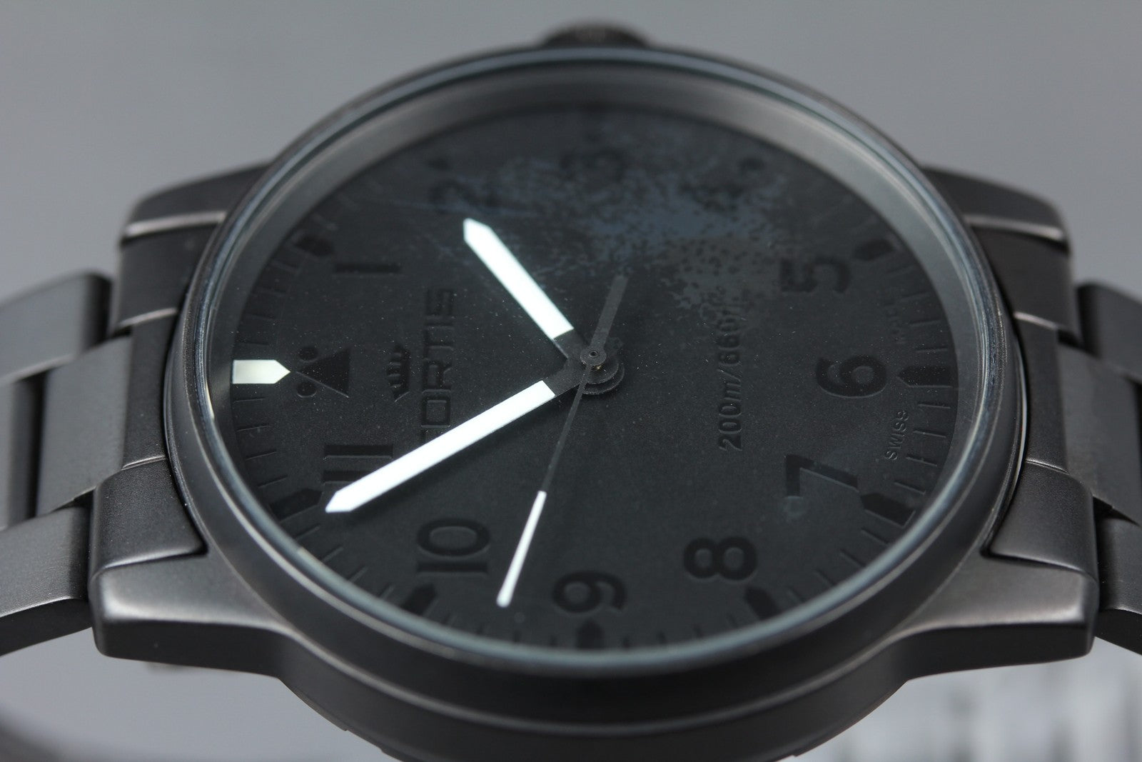 Rare FORTIS Flieger Professional Blackout 595.18.41MBO Automatic Men's Watch JP