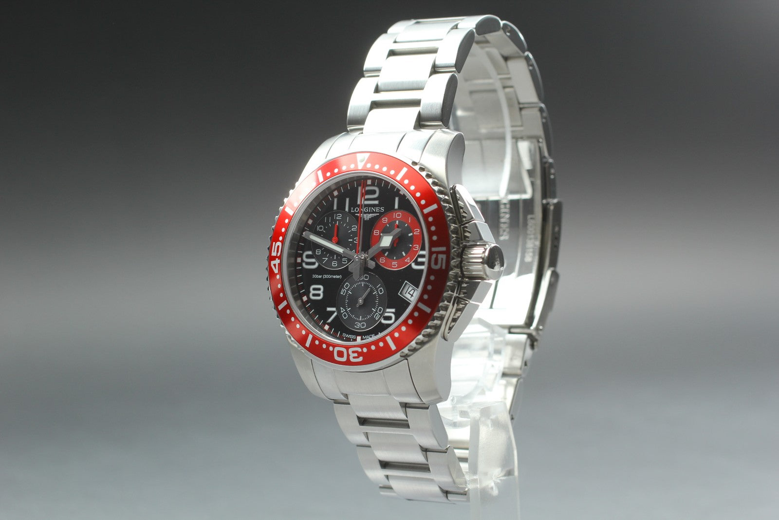 LONGINES Admiral L3.690.4 Chronograph Black Dial Quartz Men's Watch 40mm JP Box