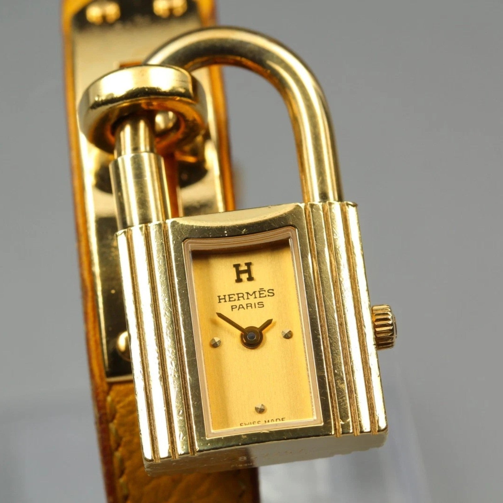 New Batt[Exc+5]Box HERMES Kelly Stainless Gold Dial Quartz Women's Watch 20mm JP