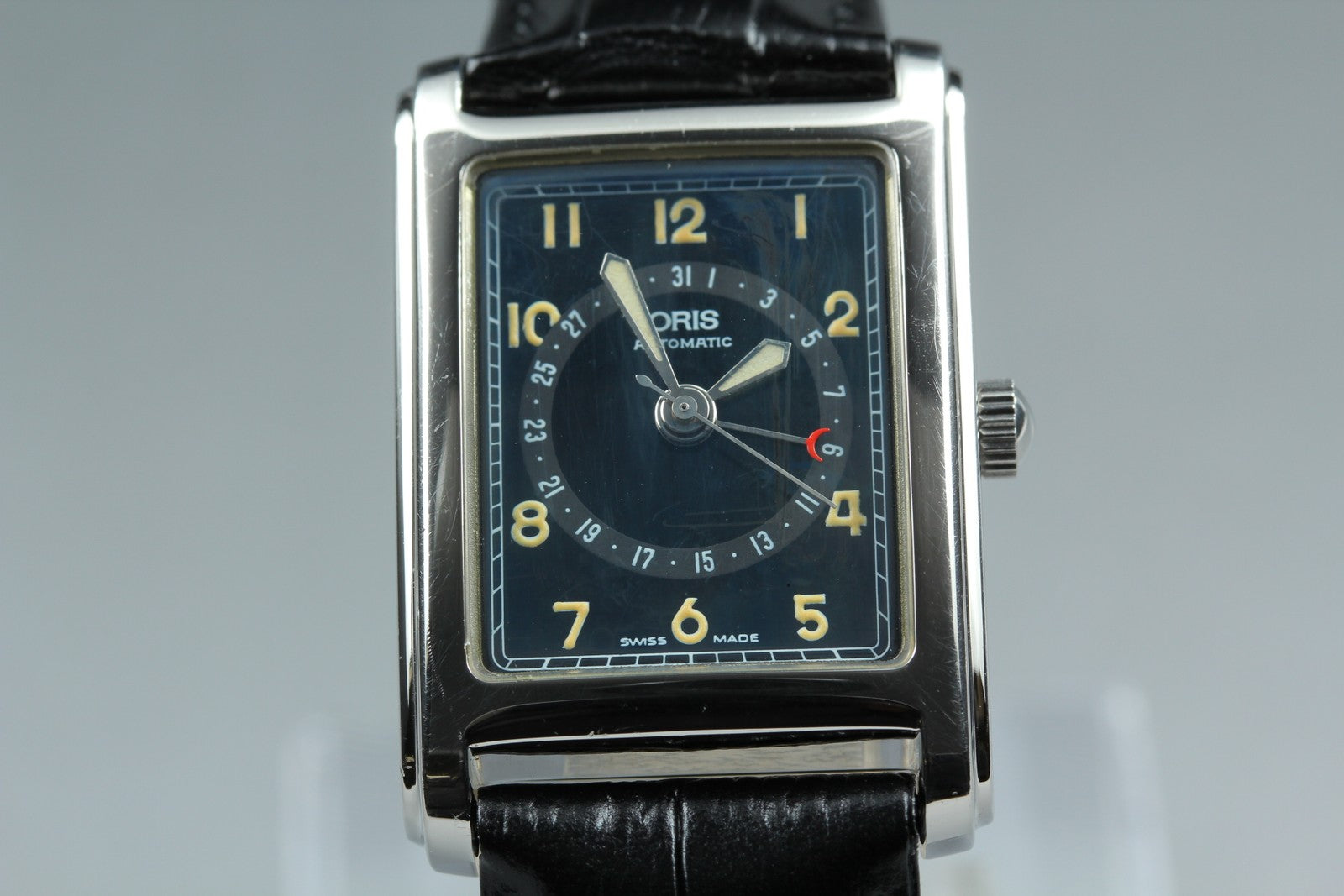 ORIS Rectangular Pointer Date B7460 Automatic Black Women's Watch 26mm JAPAN