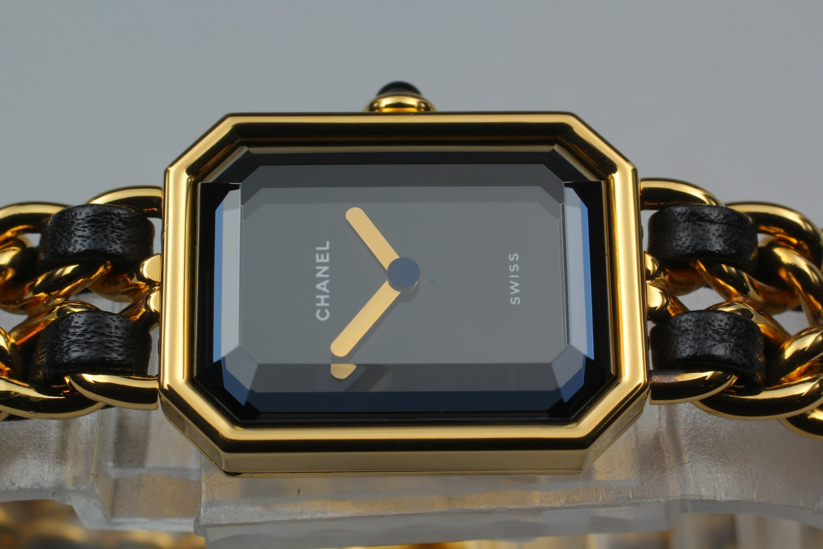 [Exc+5 Box] CHANEL Premiere L Size Black Dial 20mm Gold Quartz Women’s Watch