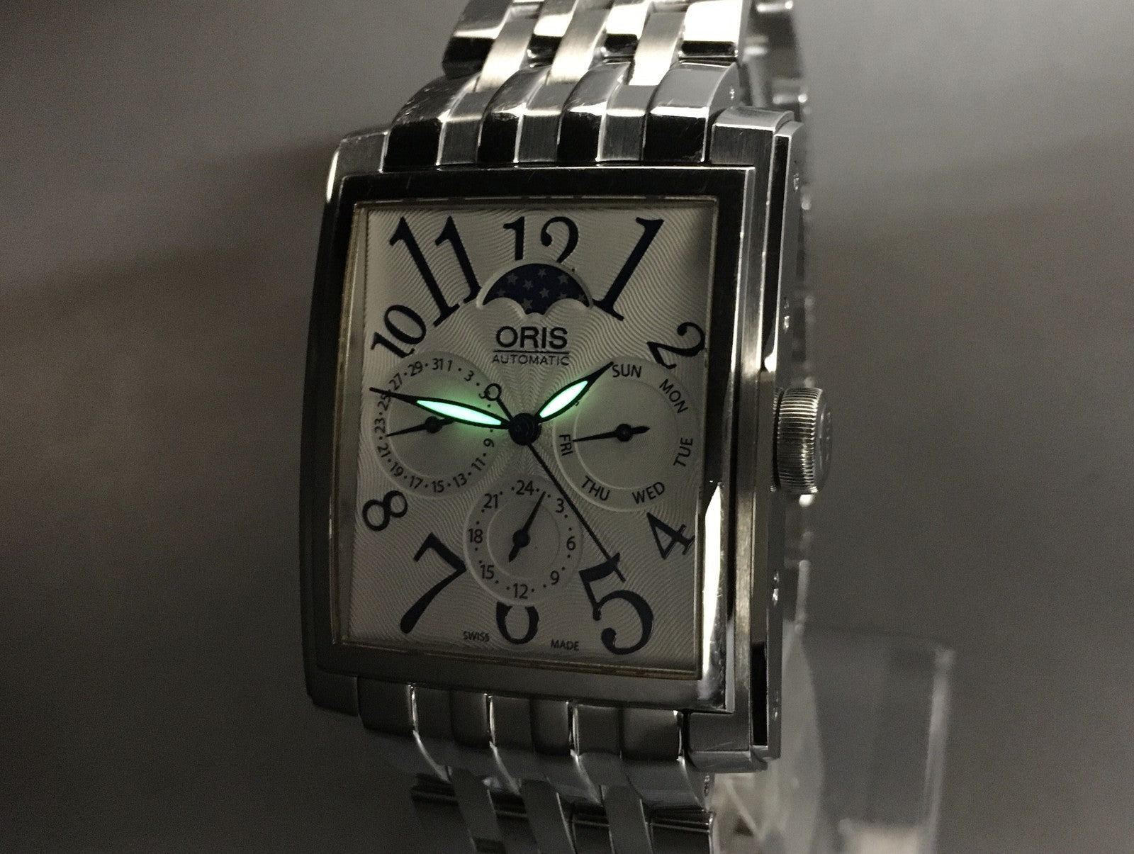 [Exc+5] ORIS Rectangular Complication 7658 Moon Phase 33mm Automatic Men's Watch