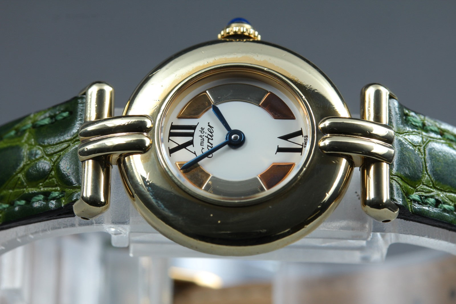 Vintage [Exc+5] Cartier Must Colisee Vermeil 590002 Green Women's Quartz Watch