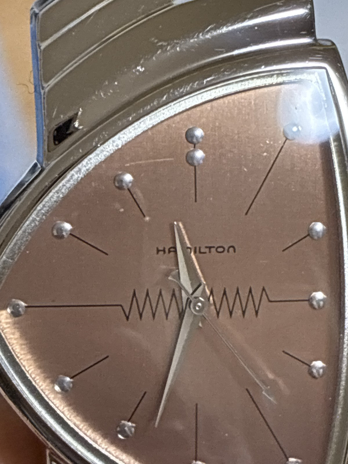 New Batt* Hamilton Ventura 6251 Registered Edition Pink Dial Quartz 32mm Exc+5