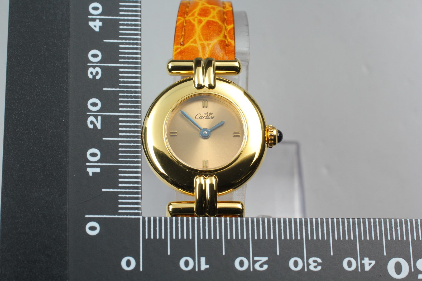 Vintage Cartier Must Colisee Vermeil 590002 Gold Dial Women's Qz Watch [Pouch]