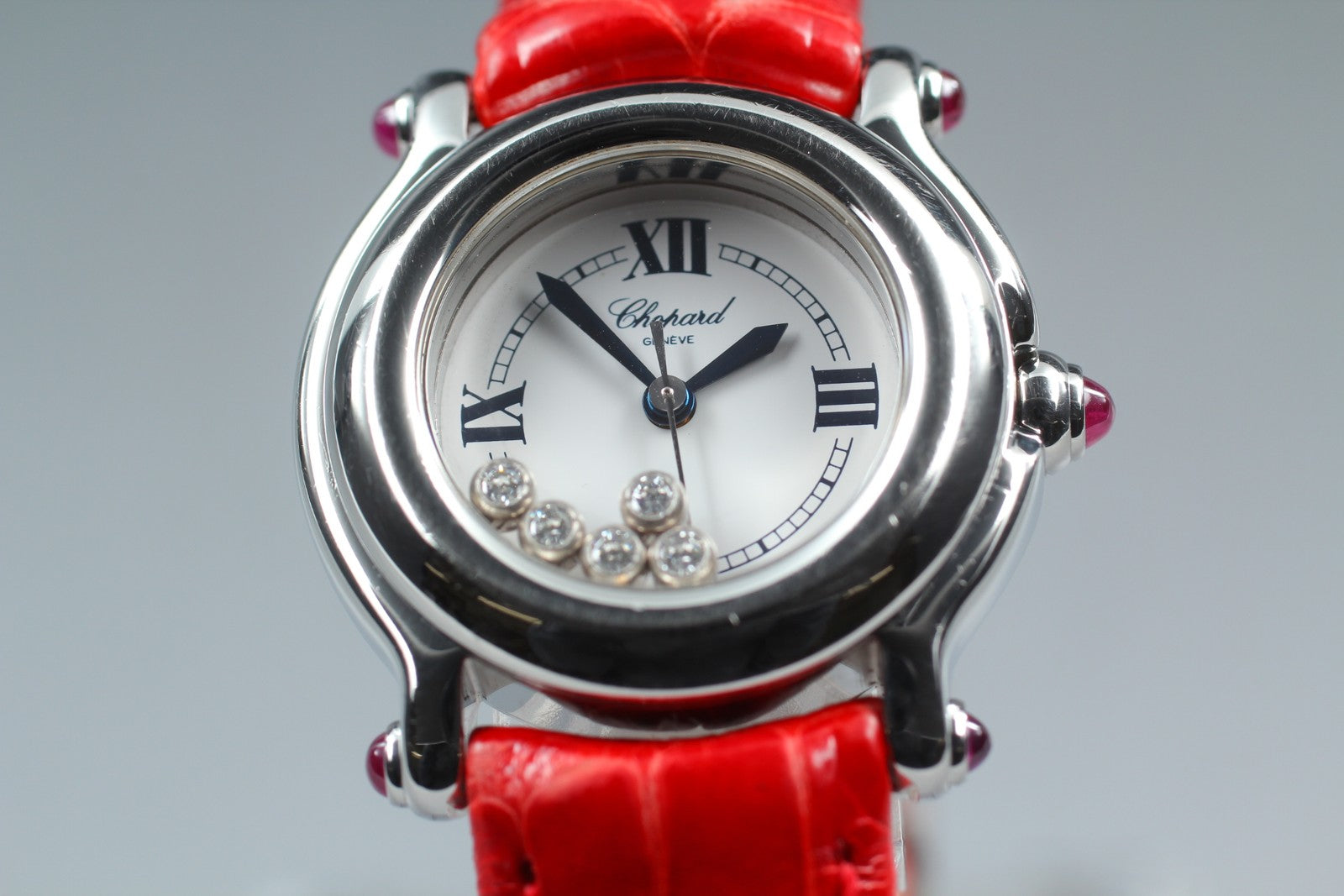 [Exc+5 Box] Chopard Happy Sport 27/8245-21 Red Diamond Quartz Women’s Watch