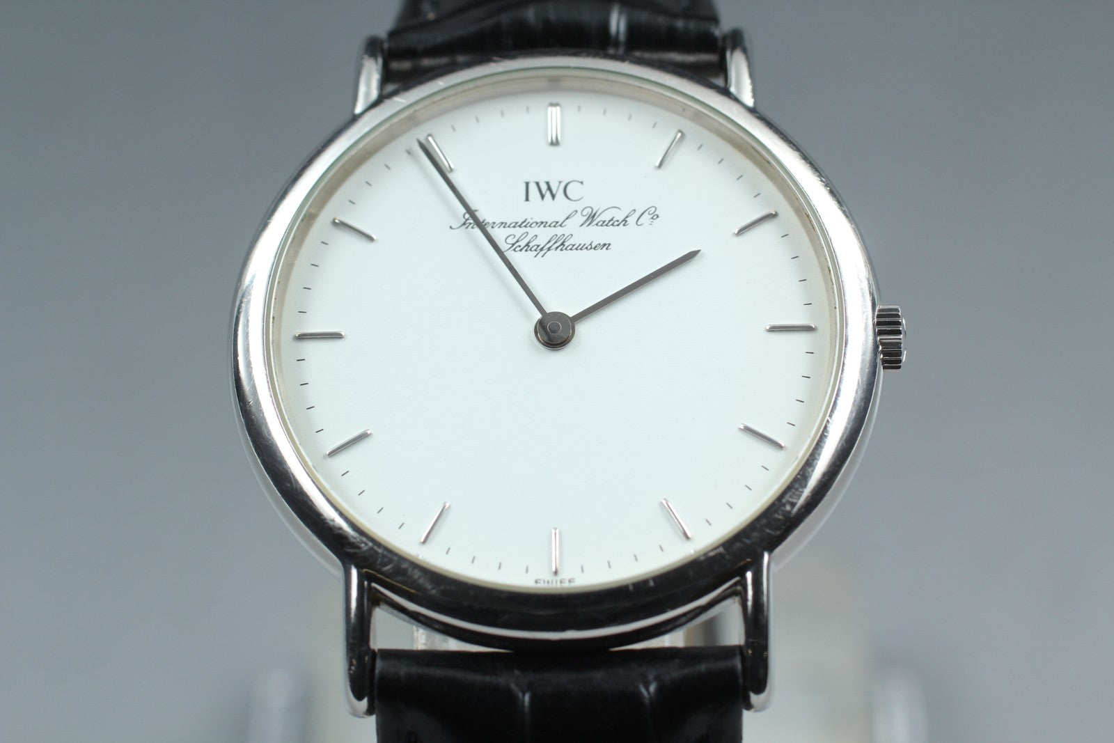 [Exc+5] IWC Portofino 3331 Cal.22105 33mm White Dial Black Quartz Men's Watch