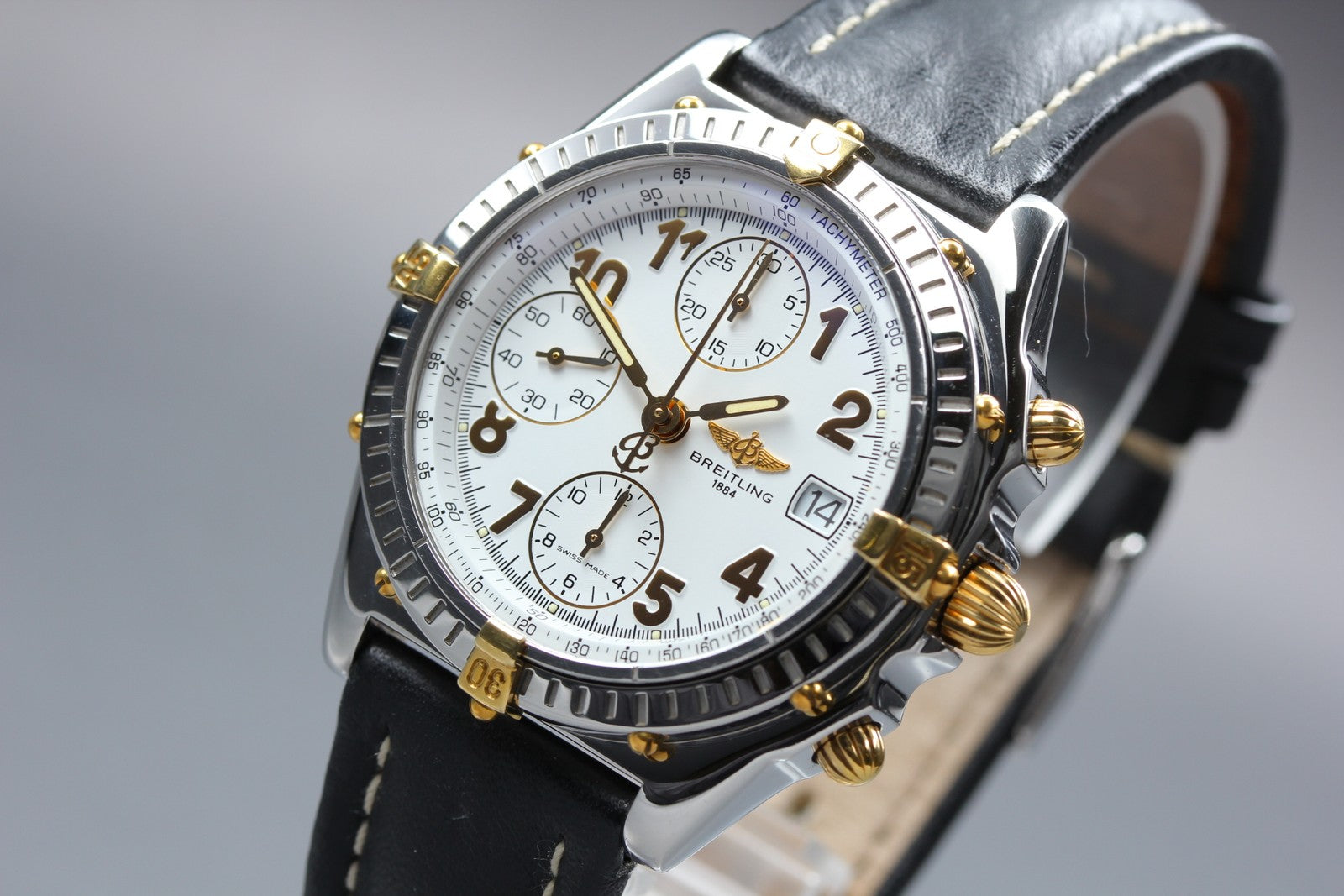 BREITLING Chronomat B13050.1 White Black 39mm Chronograph AT Men's Watch [w/Box]