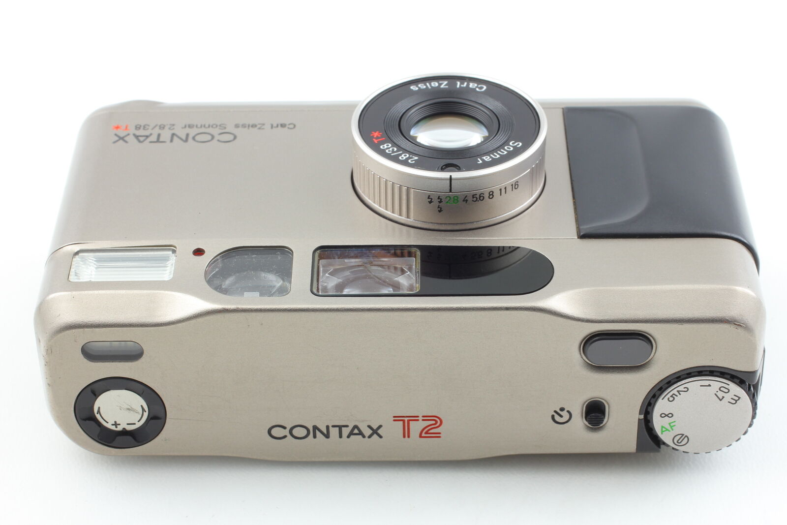 Video [Exc+4 w/Case] Contax T2 Titan Silver 35mm Film Camera From JAPAN