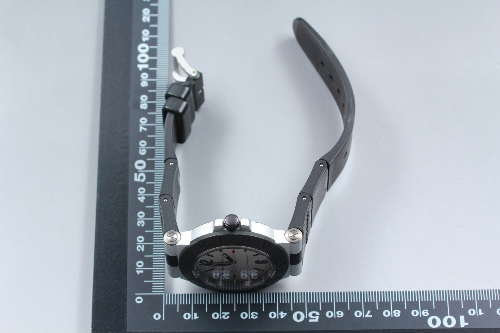 OH[Exc+5]Box BVLGARI Aluminum AL38TA Silver Men's Automatic Watch 38mm JAPAN