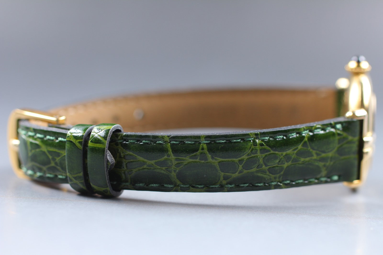 Vintage [Exc+5] Cartier Must Colisee Vermeil 590002 Green Women's Quartz Watch