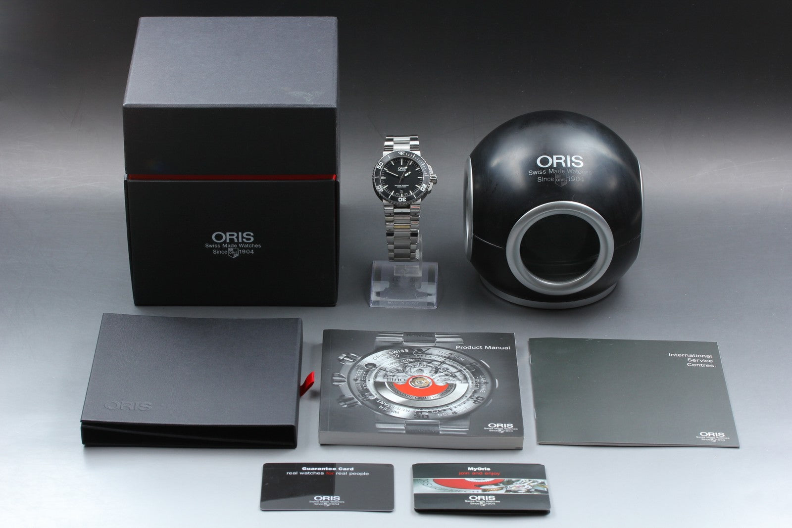 ORIS Aquis Date 7653-04 Automatic Black Dial Men's Watch 43mm From JAPAN Box